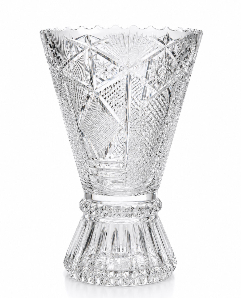 Vase en cristal taillé vintage – 31 cm