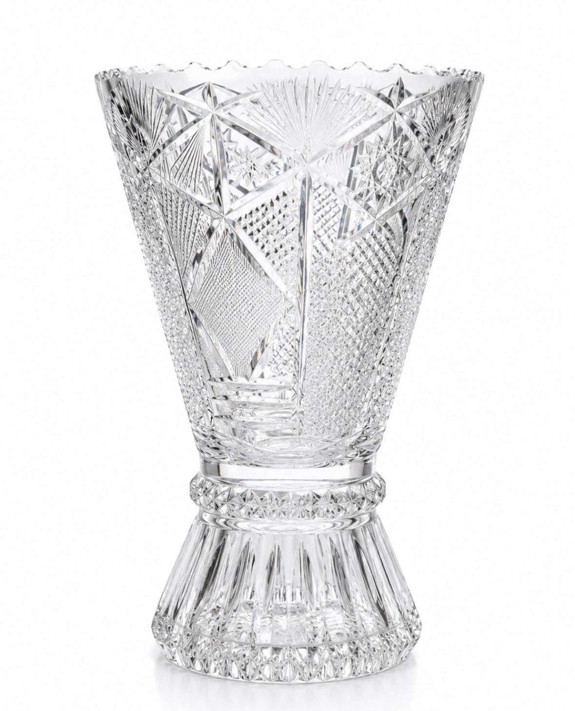 Vase en cristal taillé vintage – 31 cm