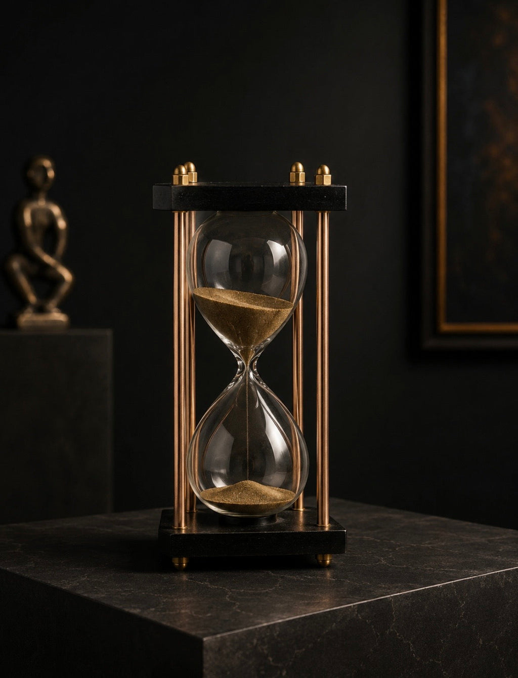 Sablier ancien décoratif – Grand modèle (~15 cm)