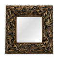 Miroir carré décoratif à décor végétal en relief – Style Art nouveau
