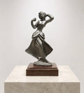 Statuette Danseuse Peltro Italie Vintage — Étain Cisélé Main, Made in Italy