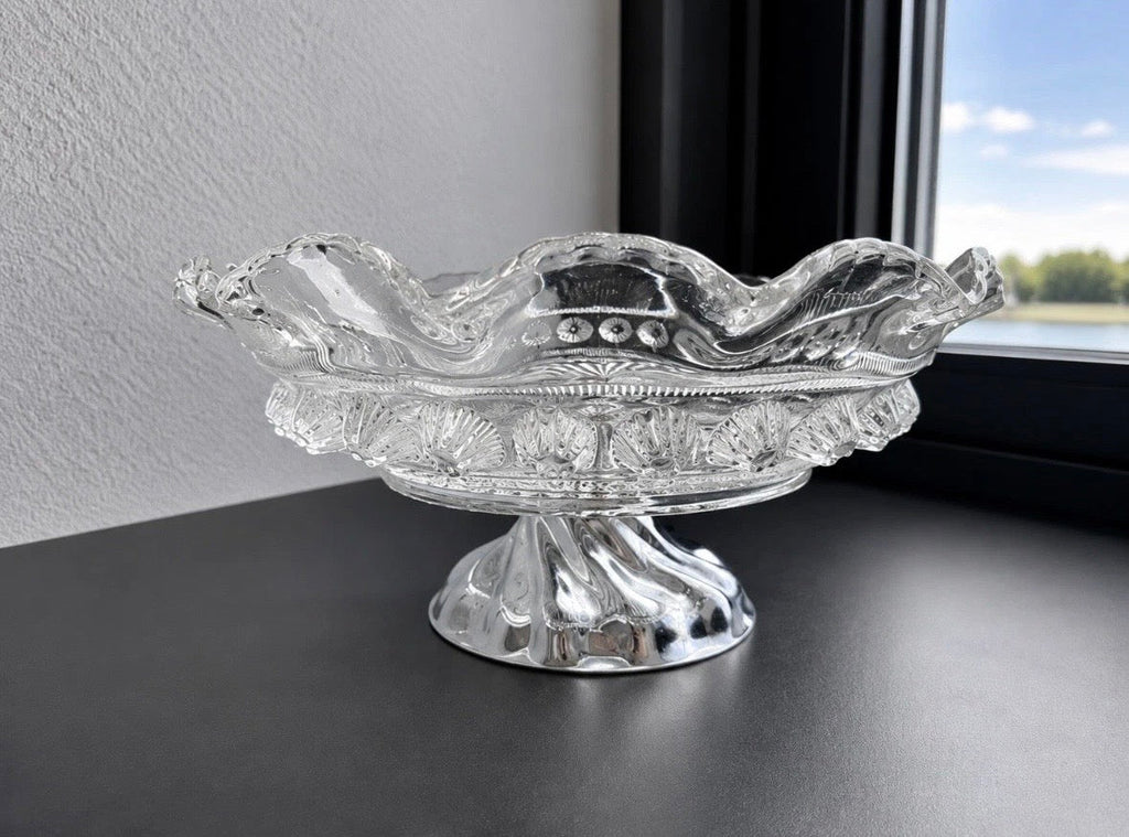 Coupe Cristal Vintage Sur Pied — Vintage Crystal Pedestal Bowl