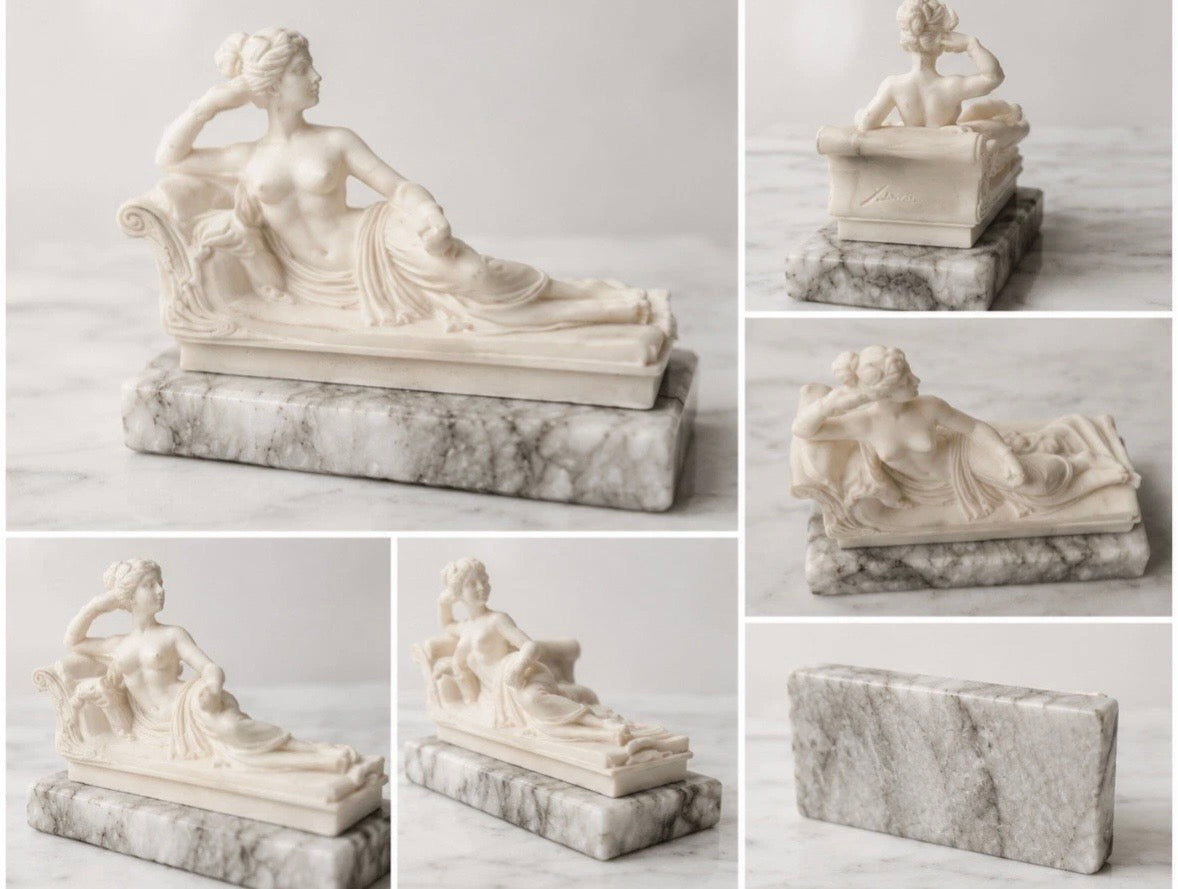 Pauline Bonaparte en Vénus Victrix — Sculpture néoclassique signée Toni, socle marbre
