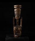 Sculpture Africaine Vintage en Bois Sculpté – Design Tribal Géométrique