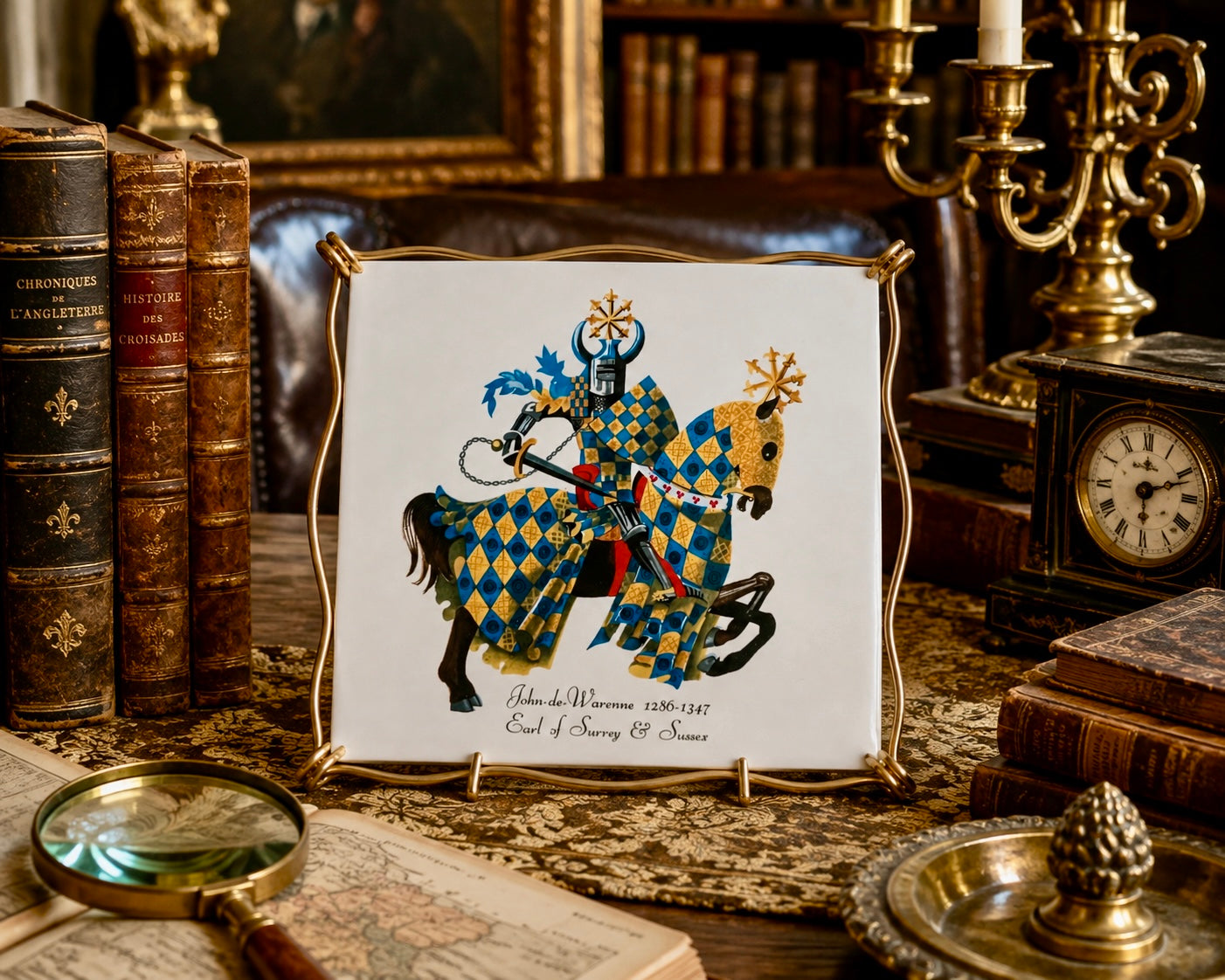 Dessous de plat Villeroy & Boch – John de Warenne – Céramique Médiévale Vintage