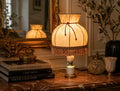 Lampe vintage albâtre & bronze doré – Années 60 – 35 cm