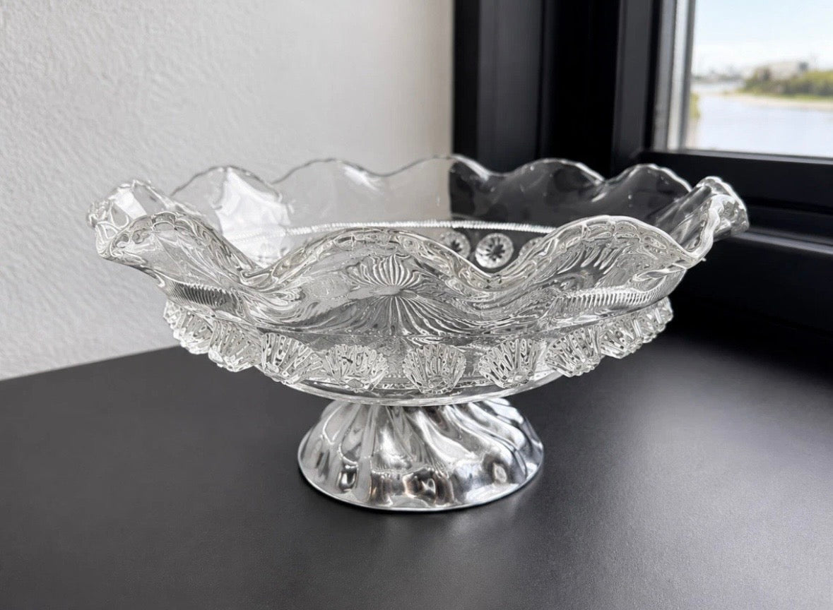 Coupe Cristal Vintage Sur Pied — Vintage Crystal Pedestal Bowl