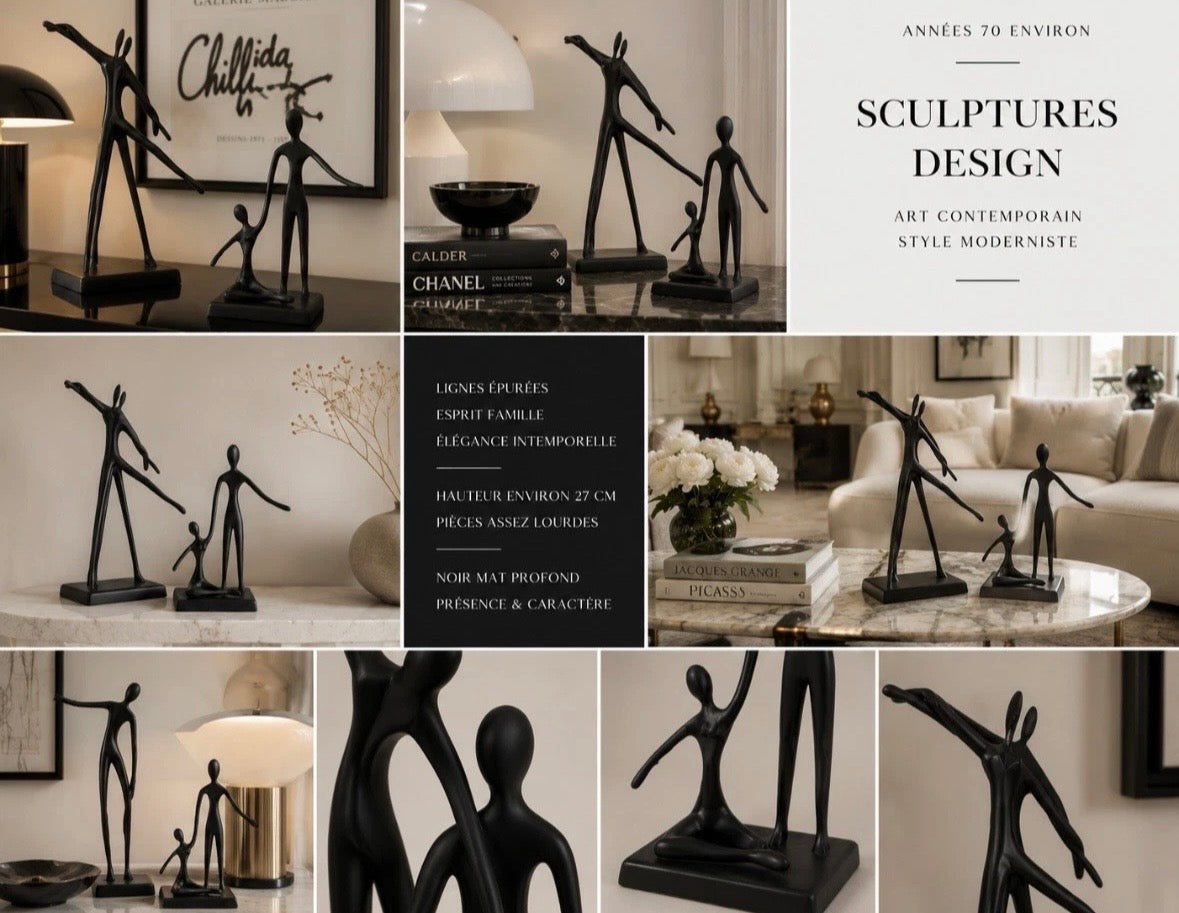 Lot 2 Sculptures Couple Dansant Années 70 — 70s Dancing Couple Sculptures