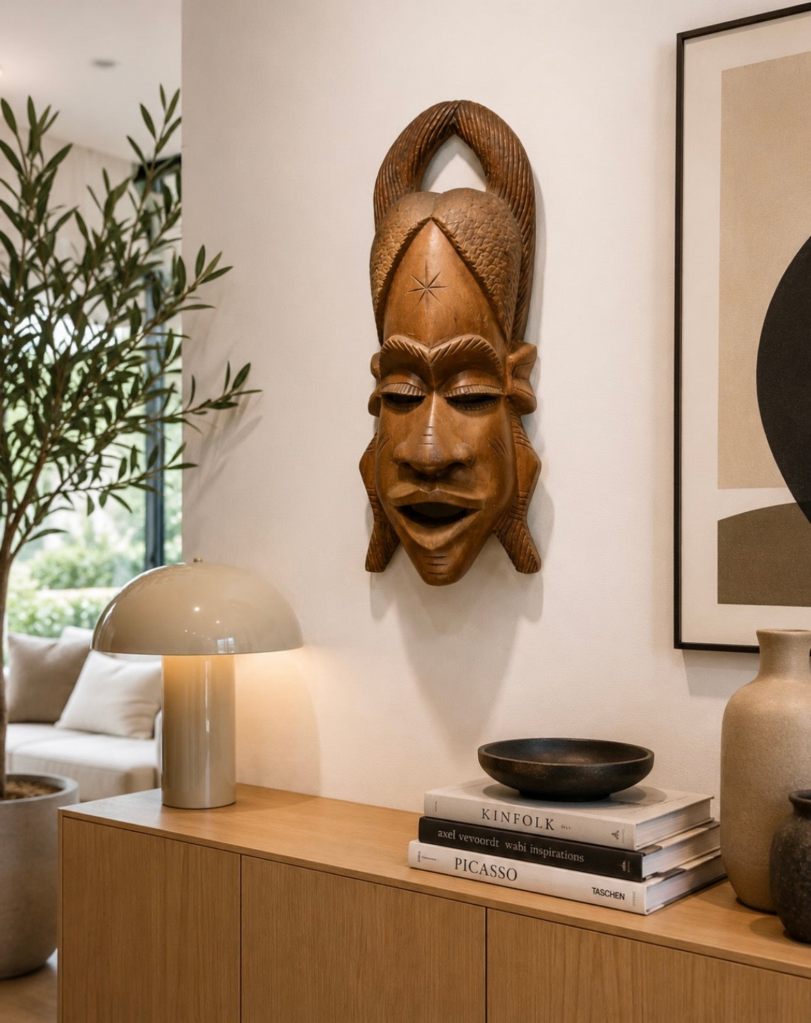Masque africain en bois sculpté – Côte d'Ivoire – Vers 1970-1980