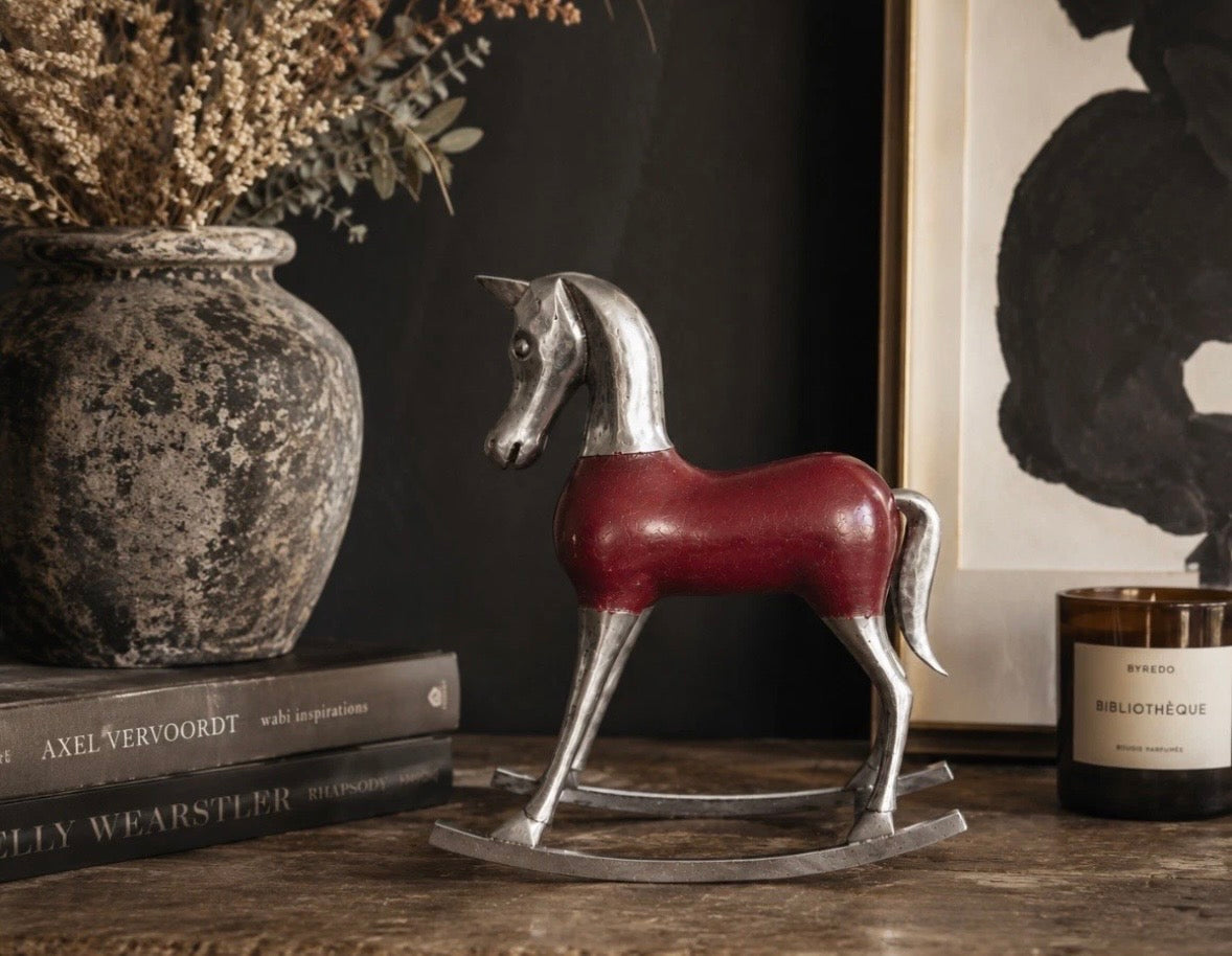 Cheval à Bascule Vintage Bois & Métal — Vintage Wood & Metal Rocking Horse