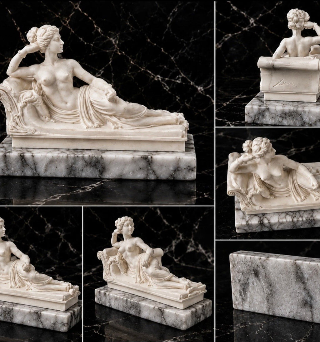 Pauline Bonaparte en Vénus Victrix — Sculpture néoclassique signée Toni, socle marbre
