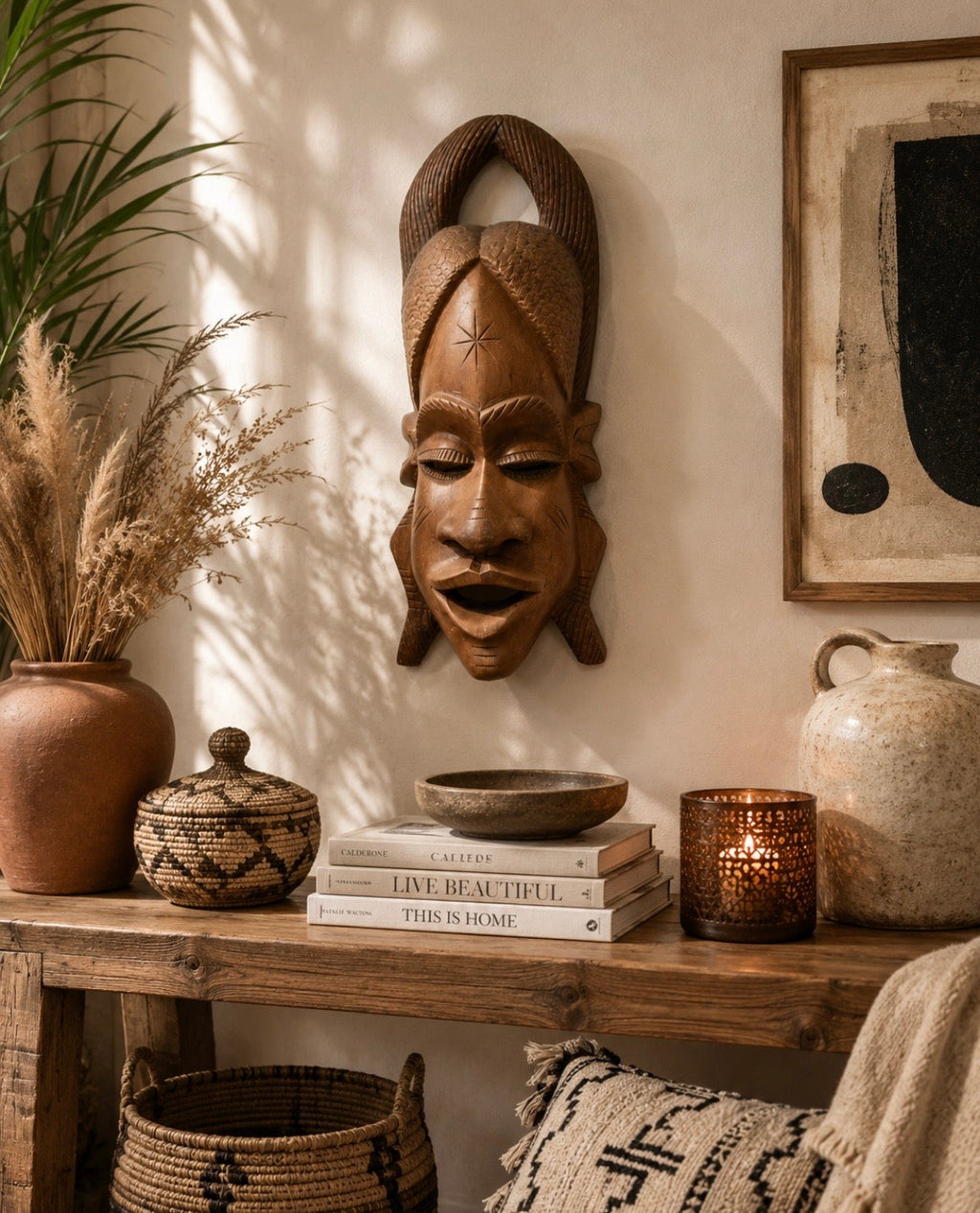 Masque africain en bois sculpté – Côte d'Ivoire – Vers 1970-1980