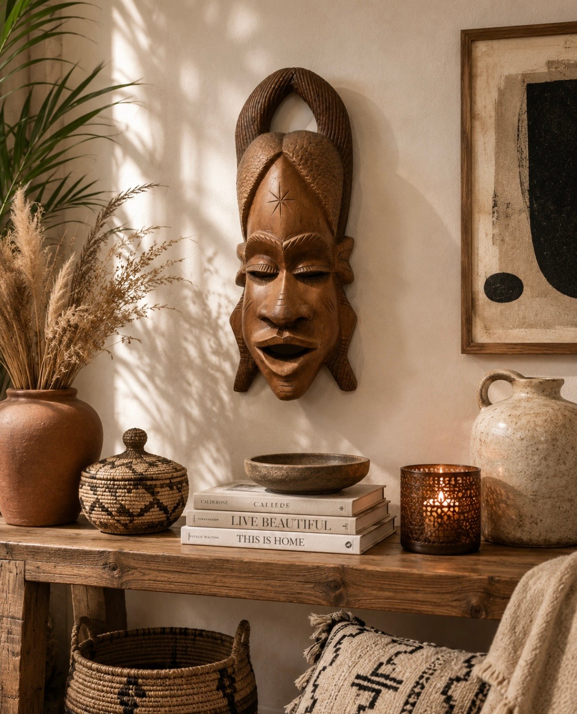 Masque africain en bois sculpté – Côte d'Ivoire – Vers 1970-1980