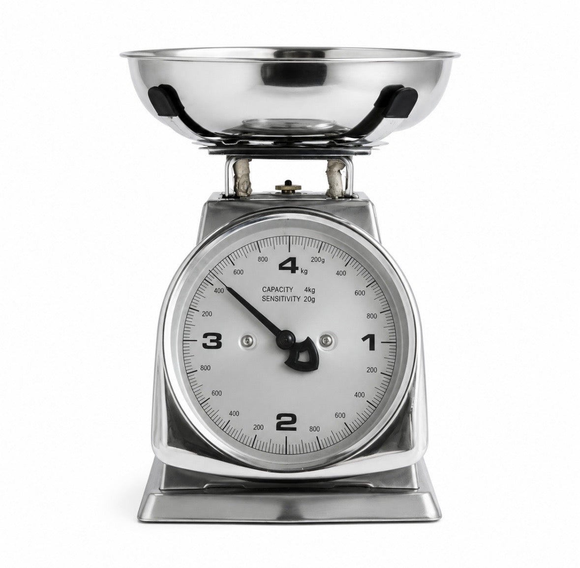 Balance de cuisine vintage en acier inoxydable – Neuve, jamais utilisée – Capacité 4 kg