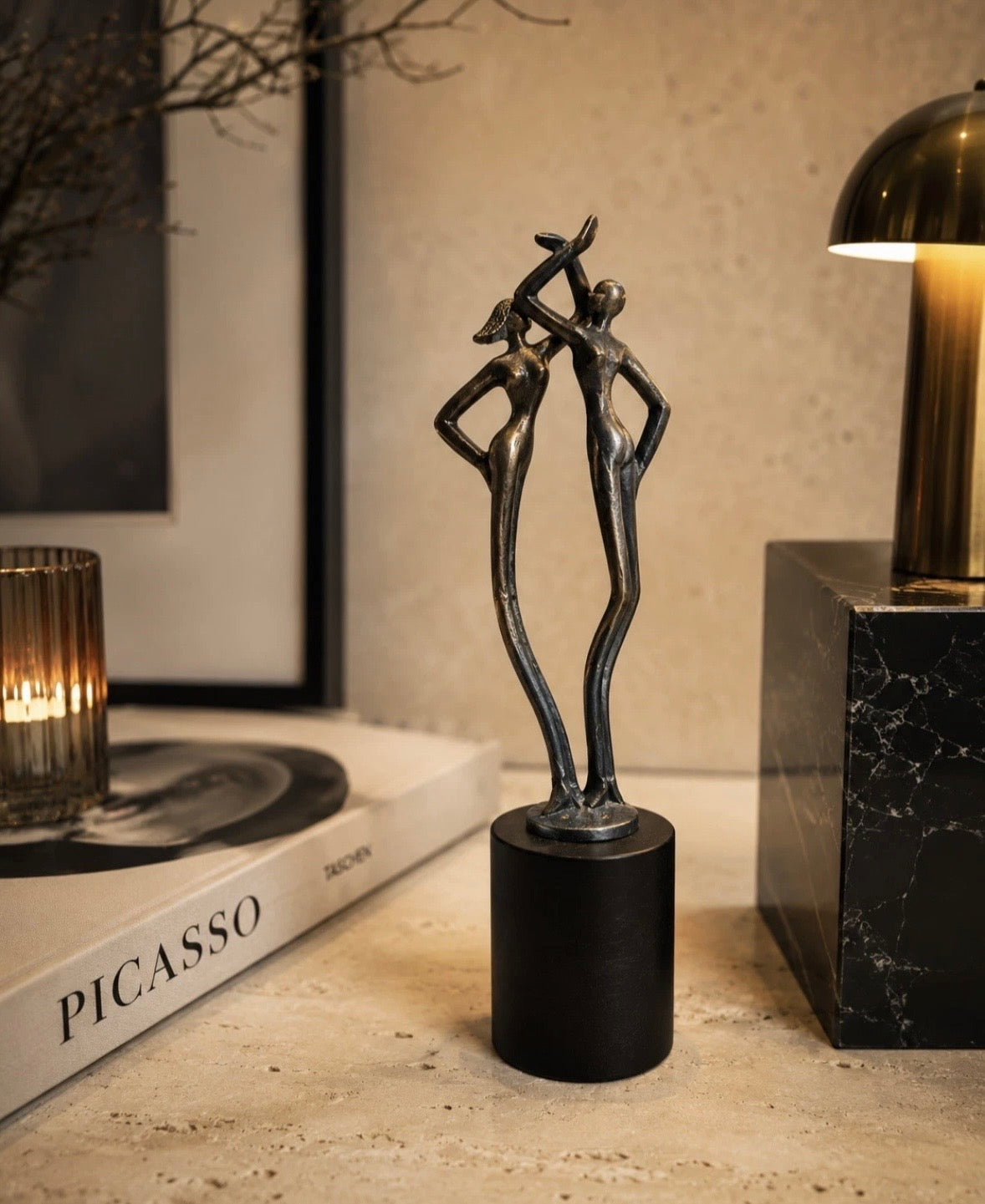 Dominique Péri – « Les Danseurs » — Sculpture moderniste en étain, édition limitée