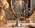Arbre à Bijoux Décoratif en Métal Argenté – Sculpture Porte-Bijoux Design