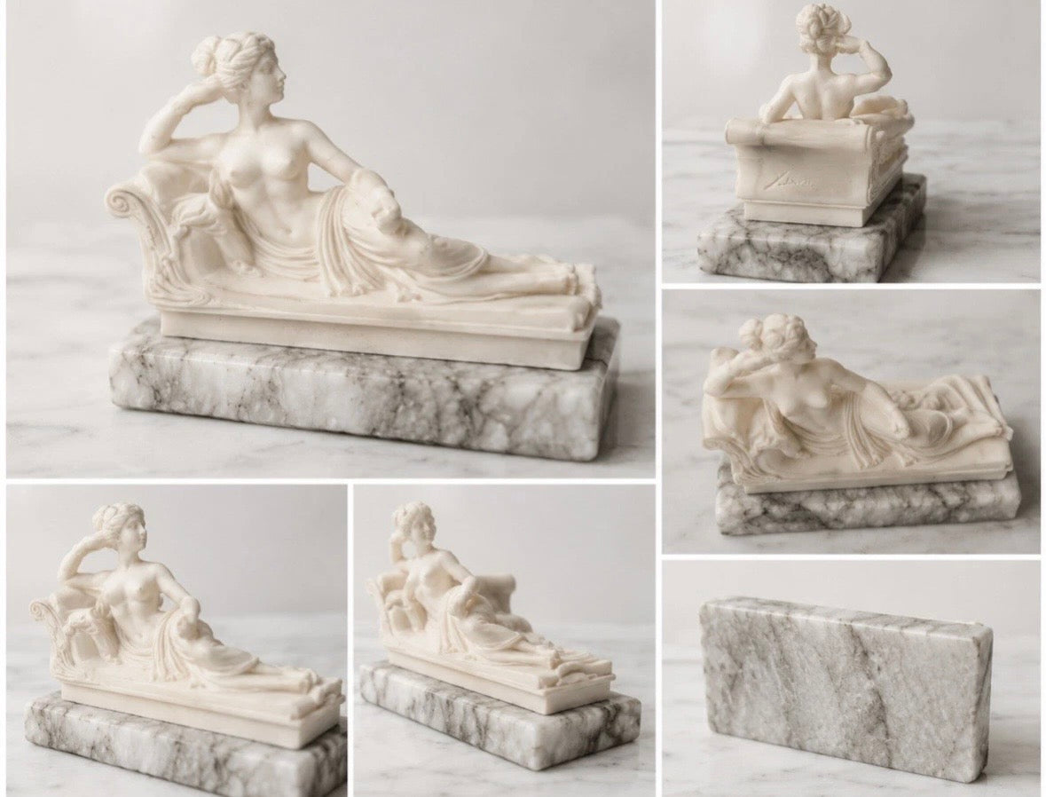 Pauline Bonaparte en Vénus Victrix — Sculpture néoclassique signée Toni, socle marbre