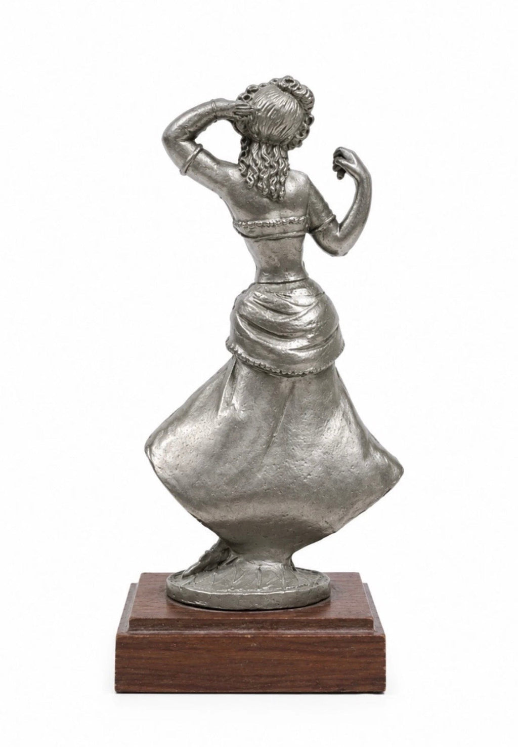 Statuette Danseuse Peltro Italie Vintage — Étain Cisélé Main, Made in Italy