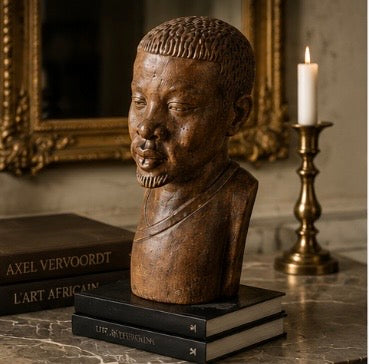 Buste Africain Vintage en Bois Sculpté – Sculpture Artisanale de Caractère