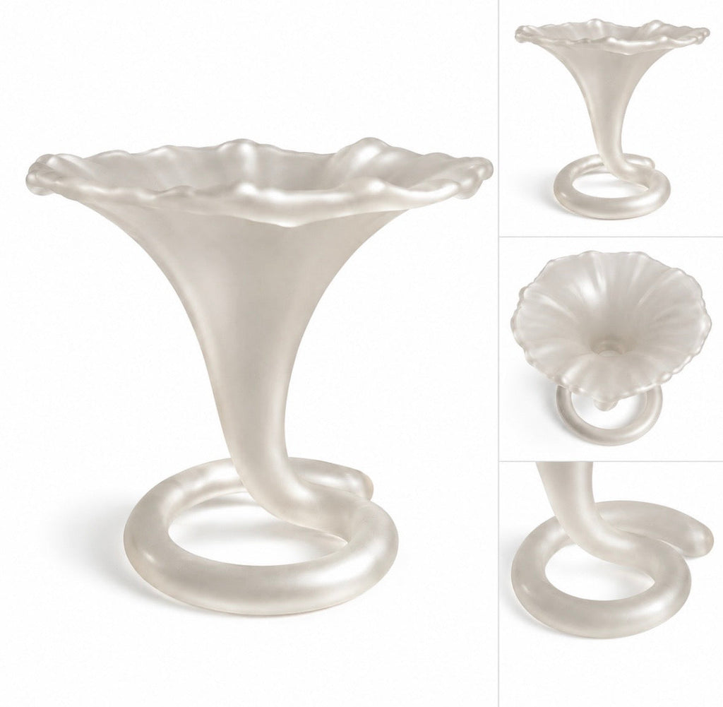 Vase Soliflore Sculptural – Verre Givré