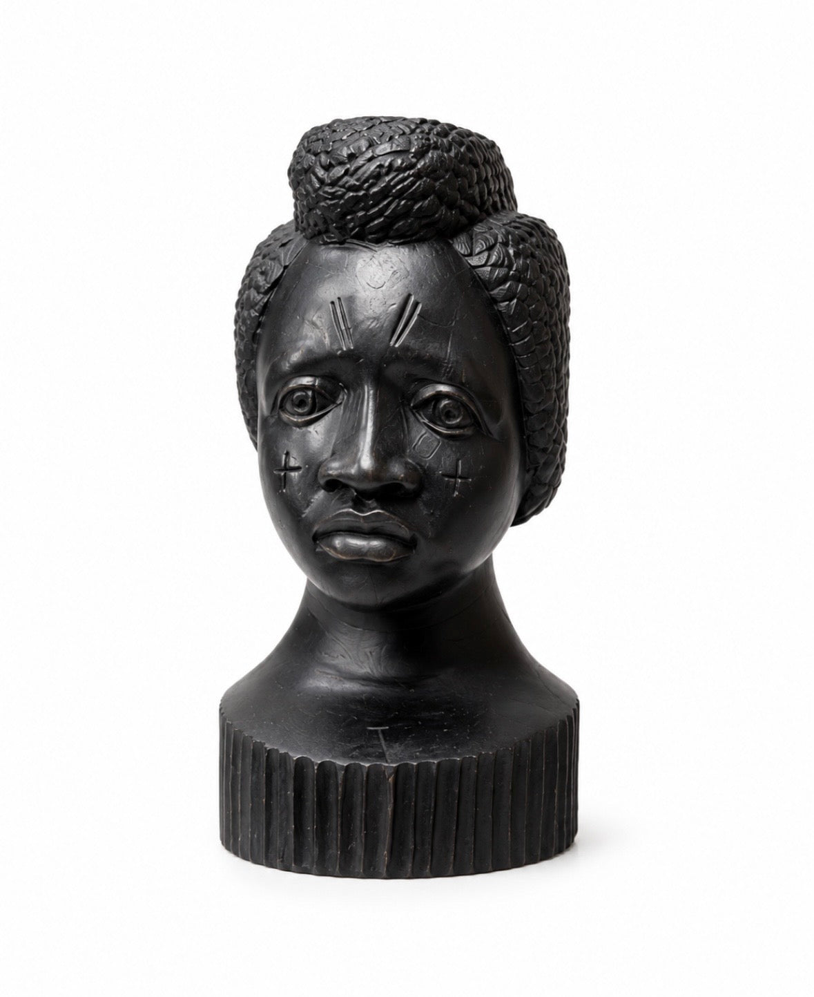 Buste africain en bois sculpté – Sculpture décorative vintage