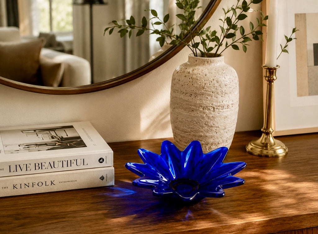 Coupelle en Verre Bleu Cobalt Vintage – Années 60-70 | Maison Khoukhi