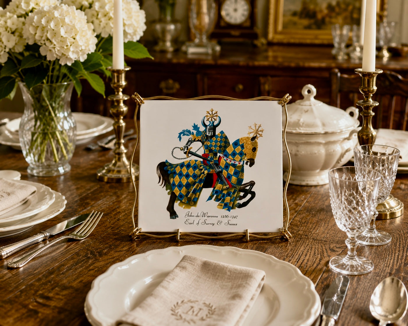 Dessous de plat Villeroy & Boch – John de Warenne – Céramique Médiévale Vintage