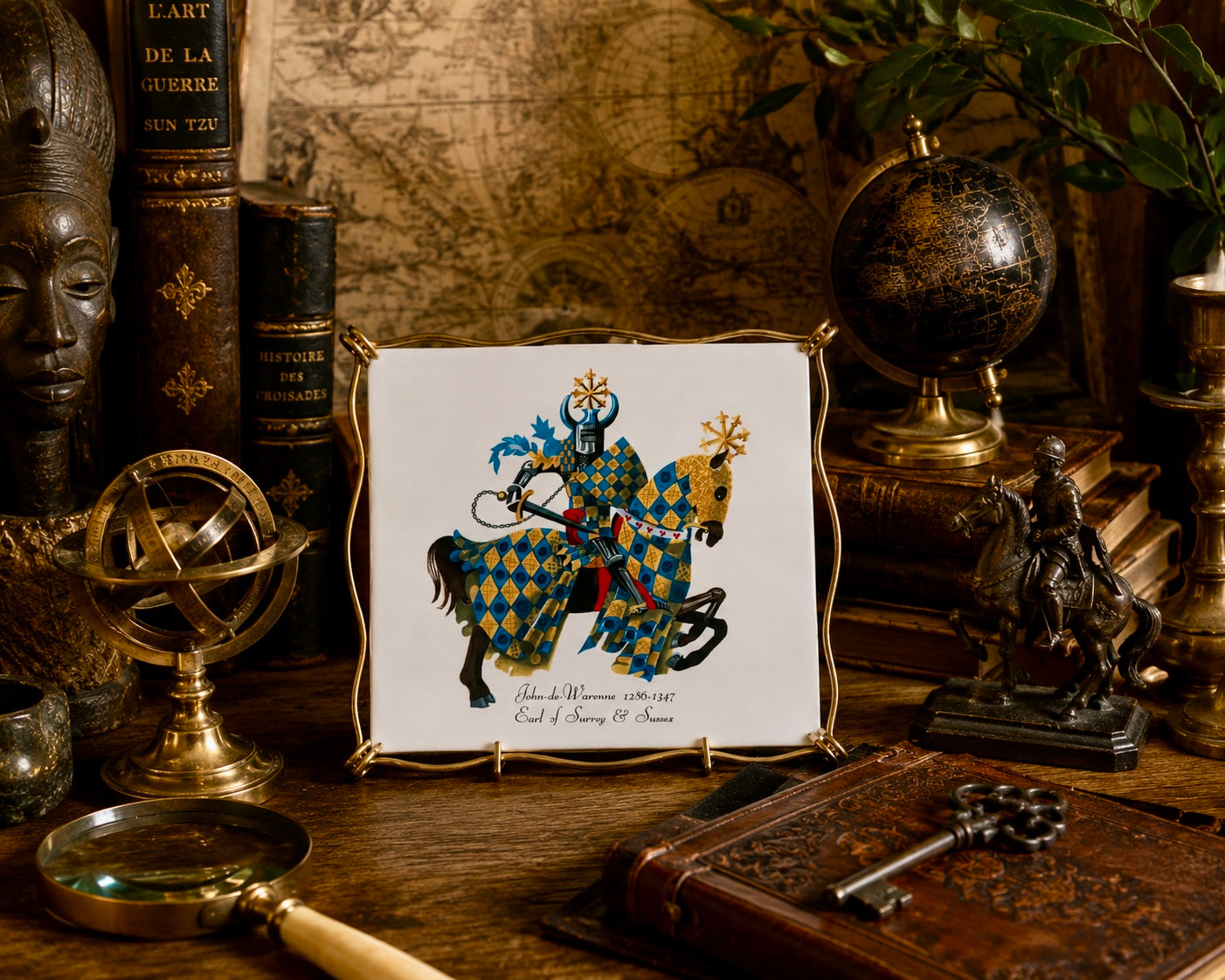 Dessous de plat Villeroy & Boch – John de Warenne – Céramique Médiévale Vintage