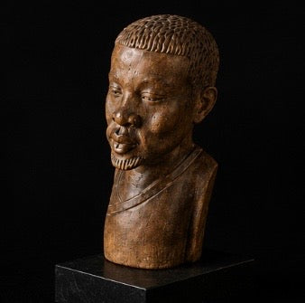 Buste Africain Vintage en Bois Sculpté – Sculpture Artisanale de Caractère