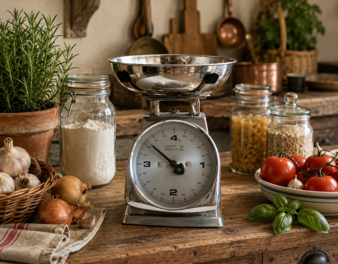 Balance de cuisine vintage en acier inoxydable – Neuve, jamais utilisée – Capacité 4 kg