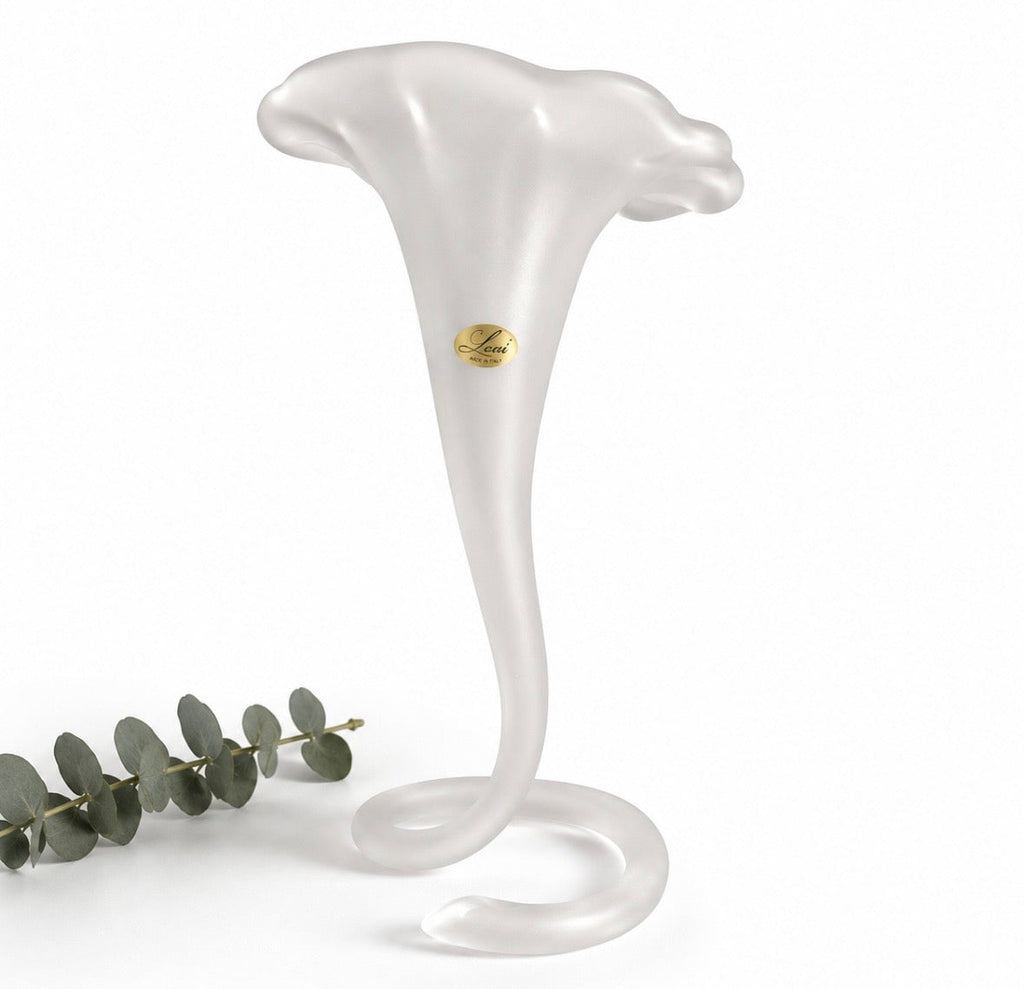 Vase soliflore sculptural en verre givré – Style italien