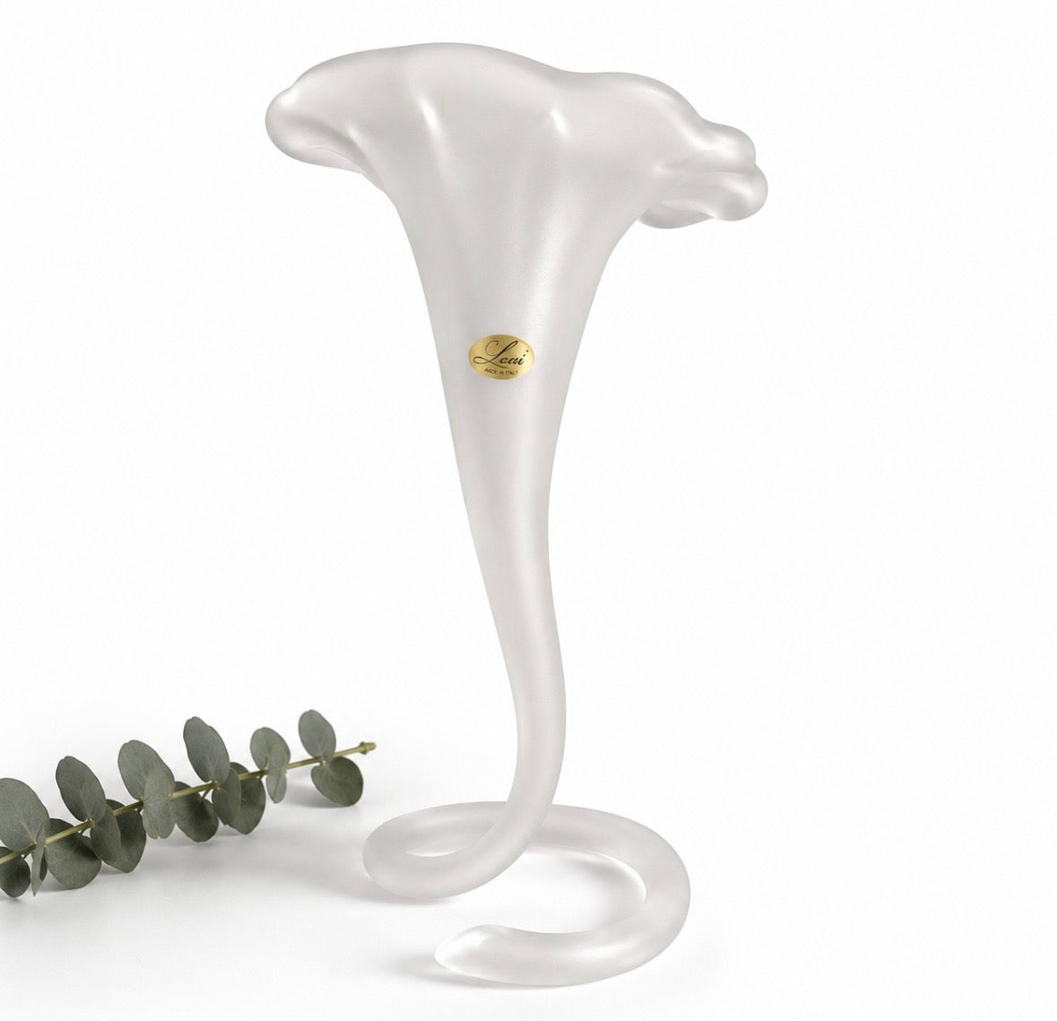 Vase soliflore sculptural en verre givré – Style italien