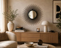 Miroir soleil vintage doré – 30 cm – Esprit Hollywood Regency