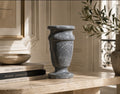 Vase en marbre Bardiglio gris italien vintage / Italian Marble Vase