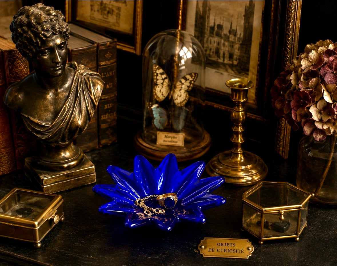 Coupelle en Verre Bleu Cobalt Vintage – Années 60-70 | Maison Khoukhi