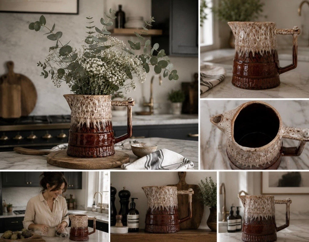Pichet Vintage En Céramique Émaillée – Déco Cuisine Chic