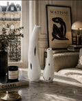 Paire de Vases Royal Art — Verre Blanc Organique Design Vintage Chic