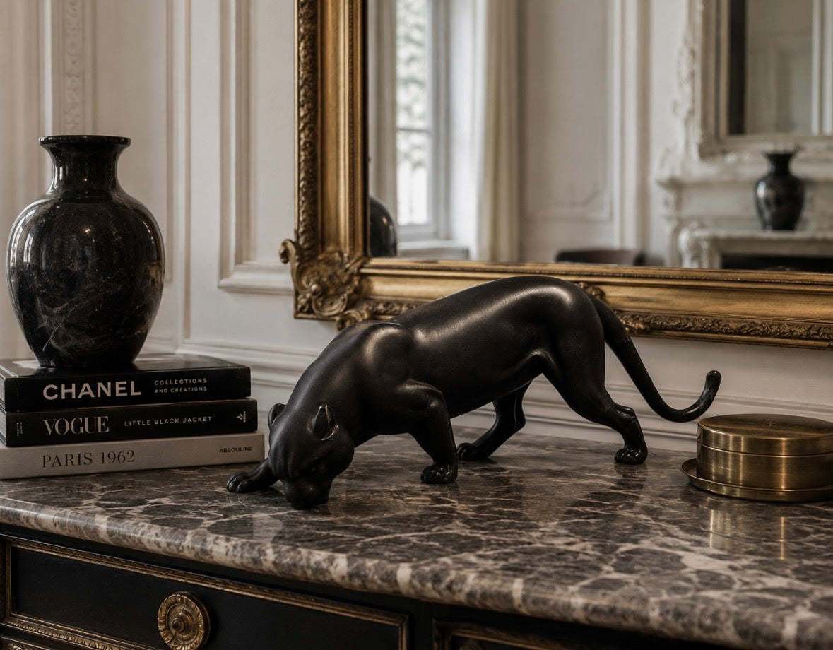 Panthère noire décorative – Sculpture contemporaine