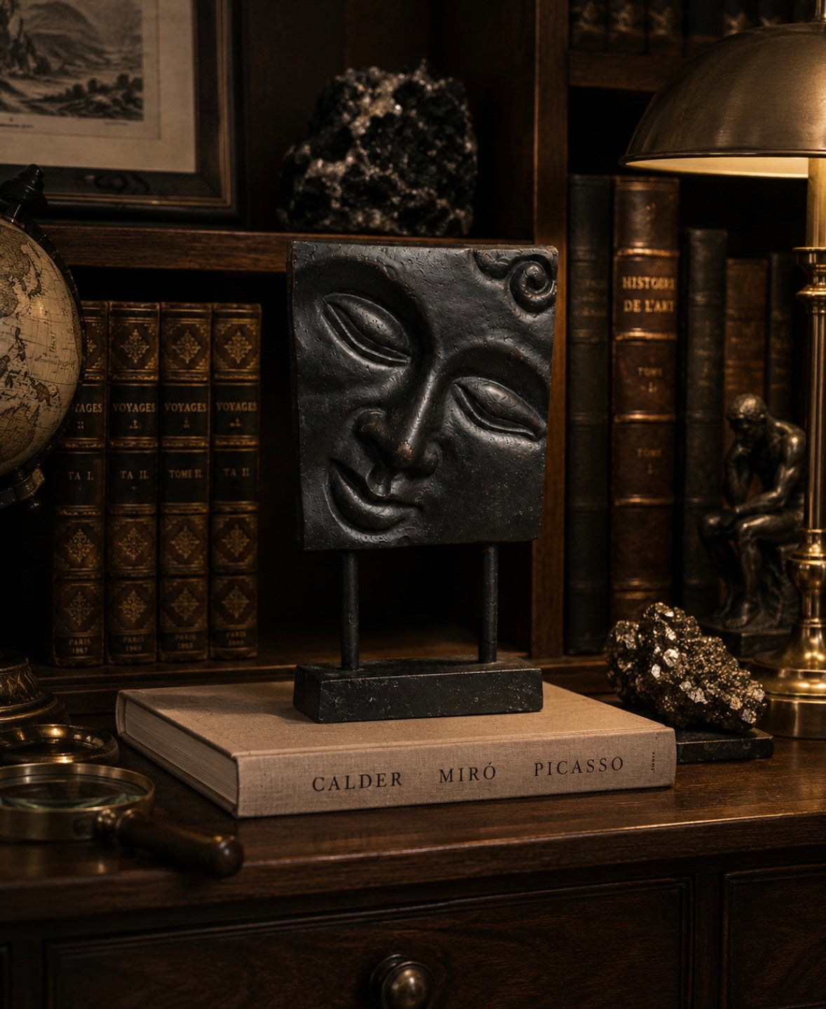 Masque Bouddha en Fonte | Cast Iron Buddha Face Sculpture
