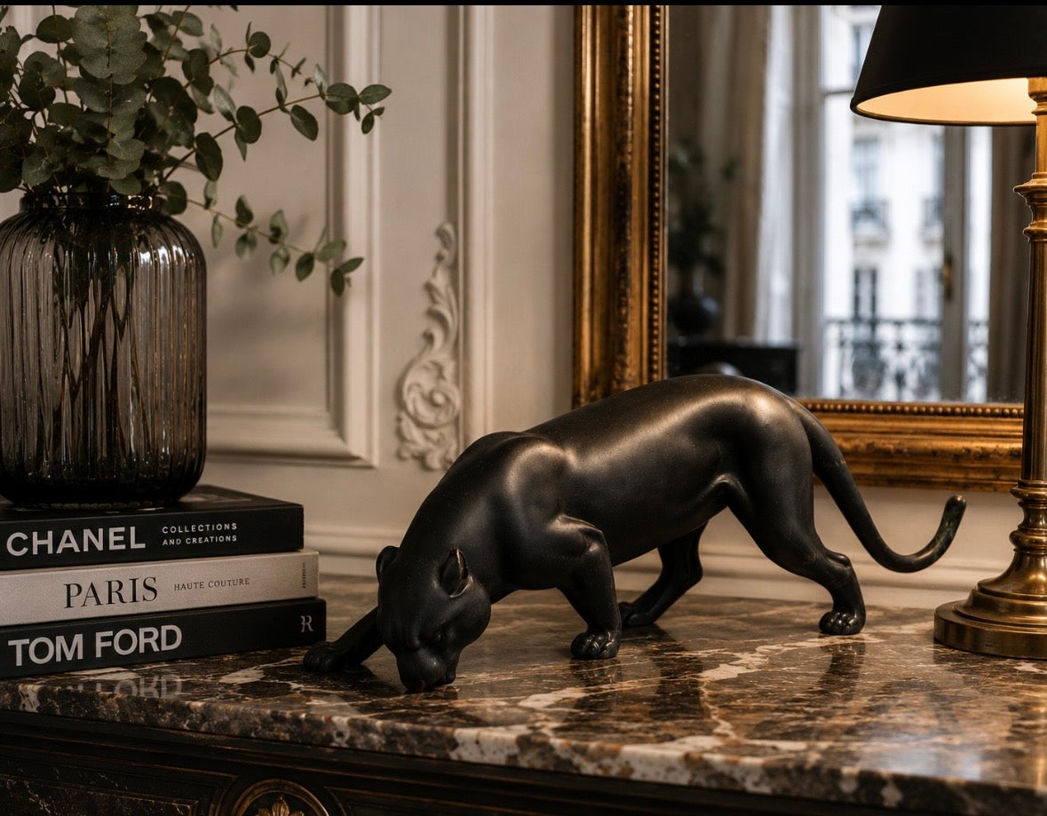 Panthère noire décorative – Sculpture contemporaine