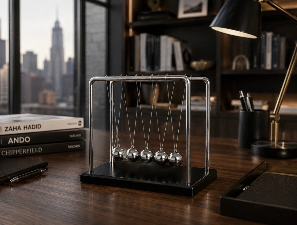 Berceau de Newton Design Luxe | Newton's Cradle Sculpture Bureau Chic