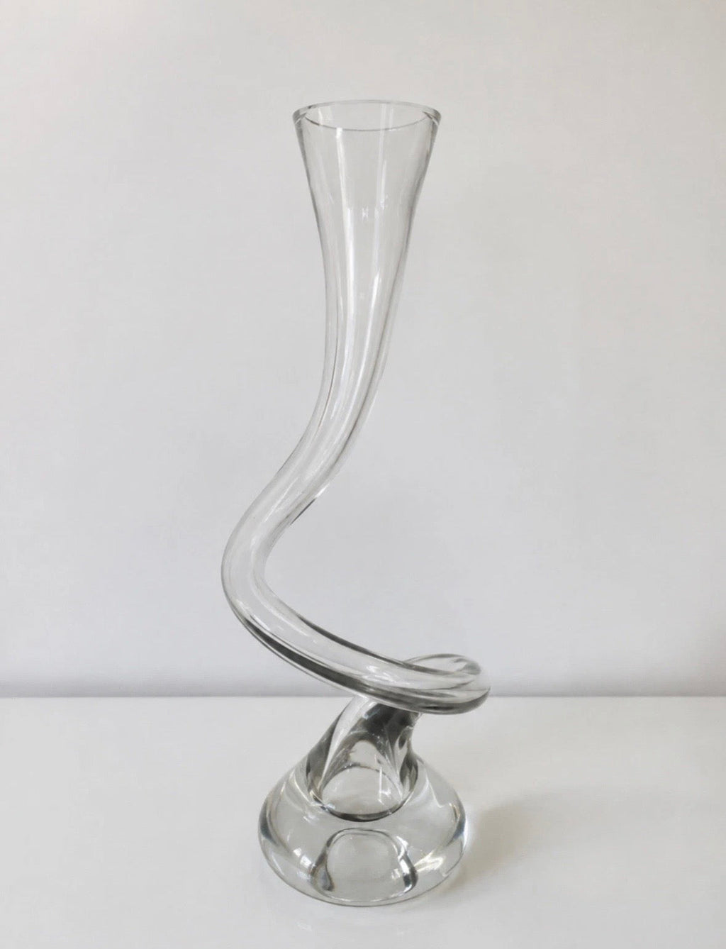 Vase Tourbillon Vintage 70s — Verre Design Sculptural Swirl Glass Vase