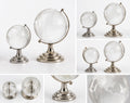 Globe terrestre décoratif en verre gravé – Lot de 2