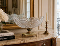 Coupe en Cristal Taillé sur Socle Onyx et Bronze Doré