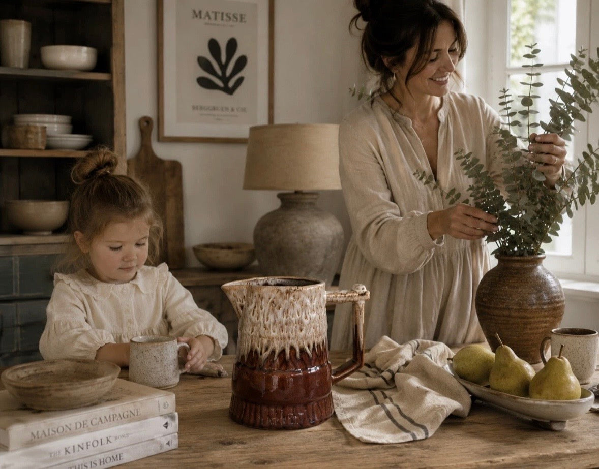 Pichet Vintage En Céramique Émaillée – Déco Cuisine Chic