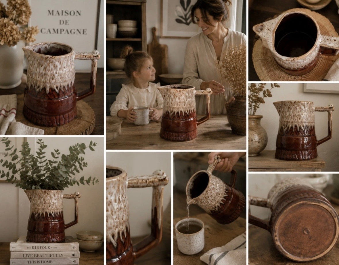 Pichet Vintage En Céramique Émaillée – Déco Cuisine Chic