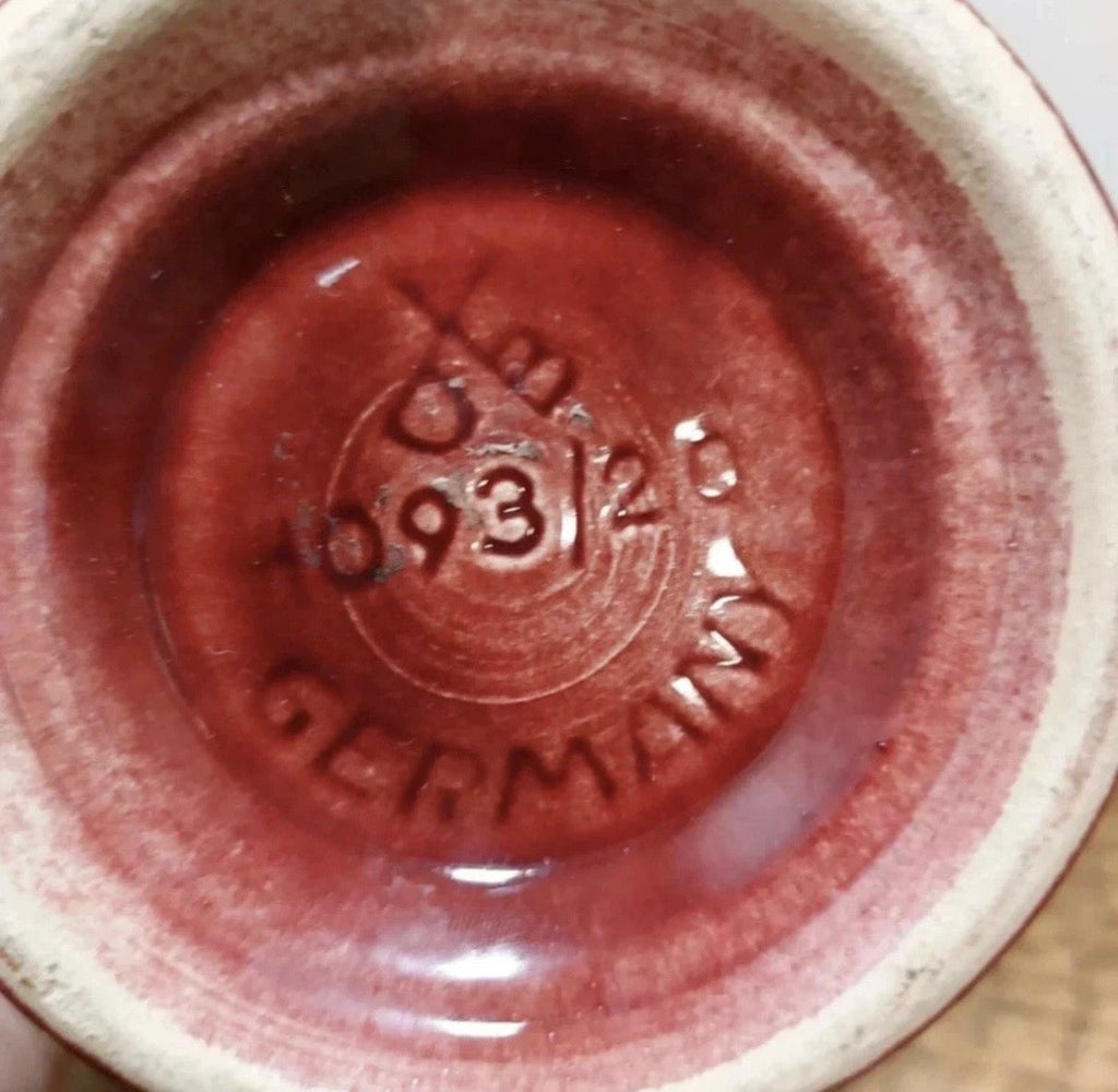 Vintage German Ceramic Vase 693/20 Fat Lava Art Déco Rouge — Vase Céramique Allemand