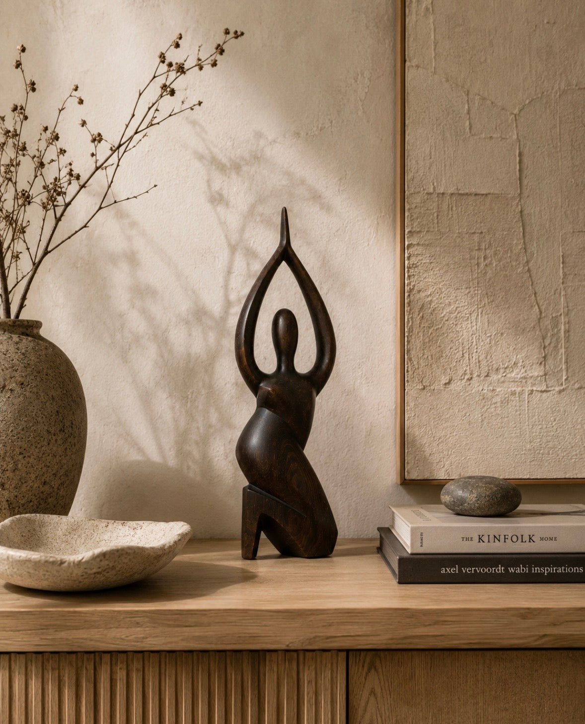 Sculpture Femme en Bois – Art Tribal Contemporain | Wooden Female Sculpture