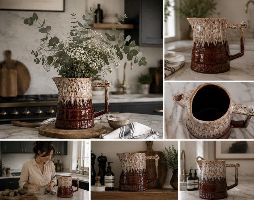 Pichet Vintage En Céramique Émaillée – Déco Cuisine Chic
