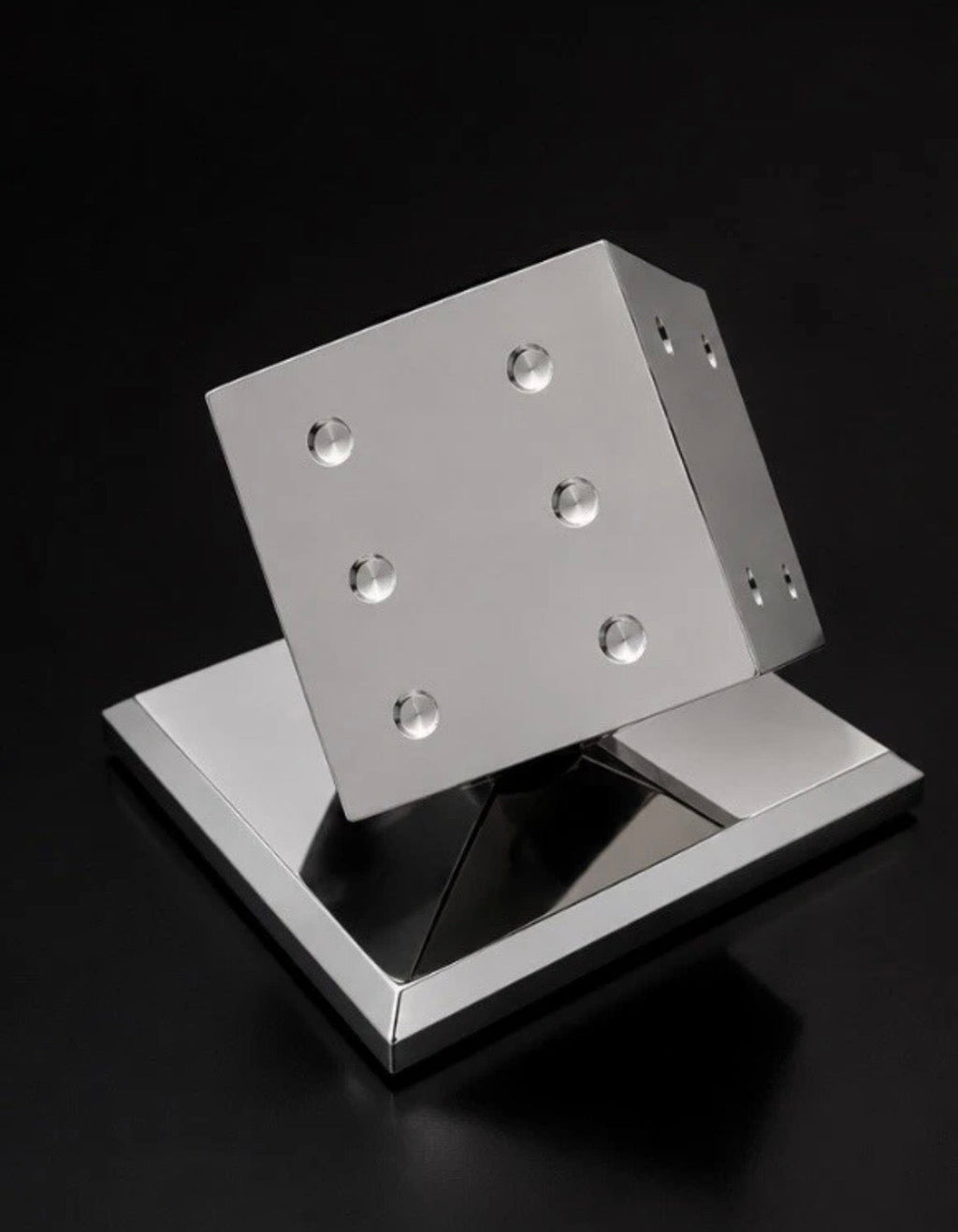 Presse-Papiers Cube Chrome Style Edgar Brandt — Design Moderniste 1960